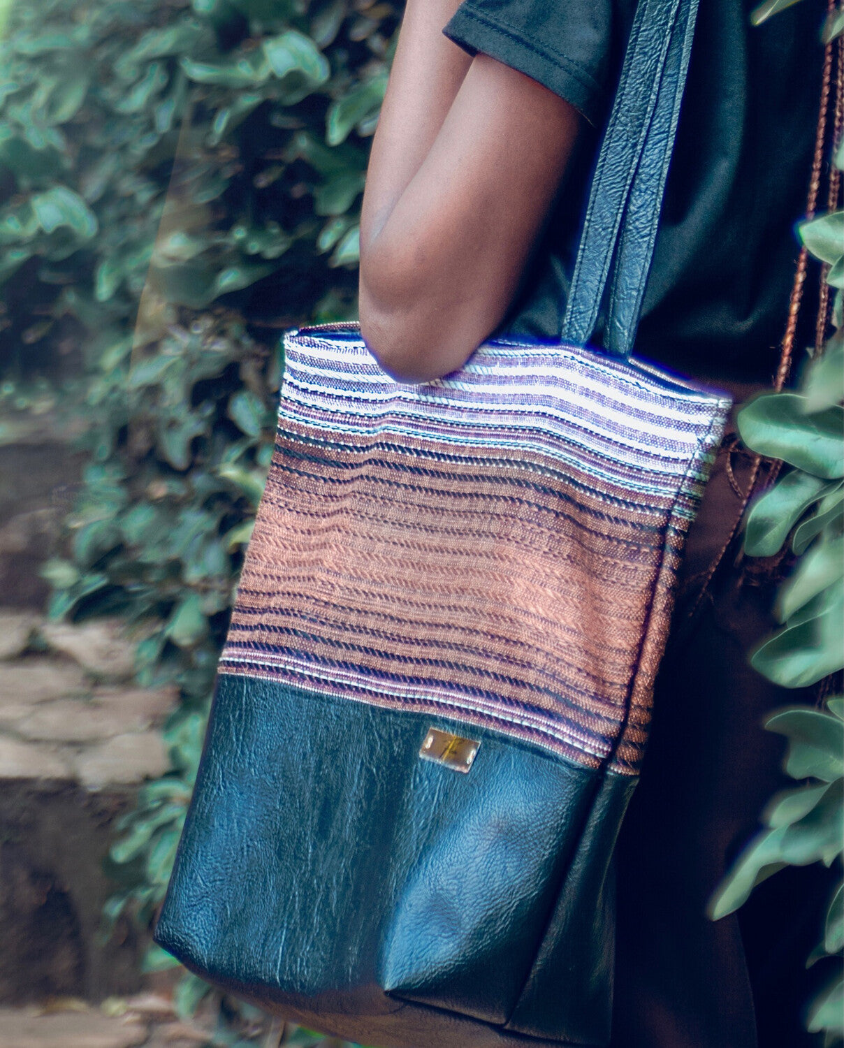 Isimbi Leather Tote Bag (White,Brown,Black Shades)