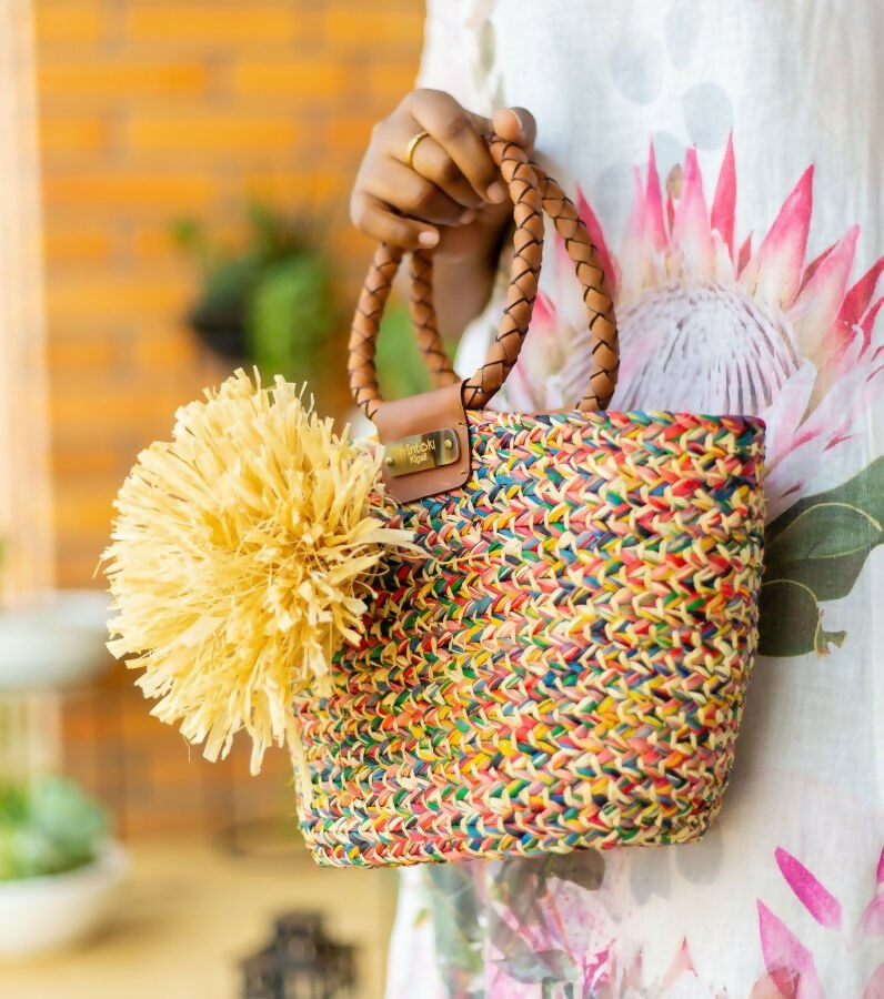 Multi-Color Mini Basket Bag