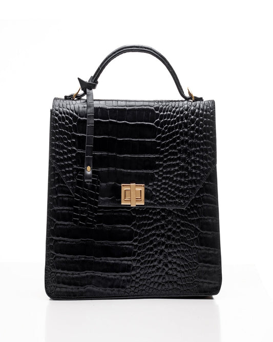 Black Fome Briefcase – Croc Skin